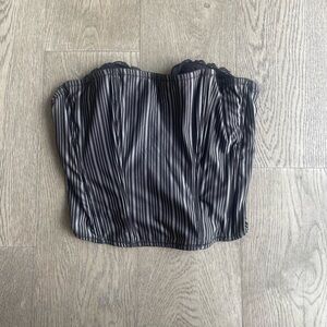 Stretch pinstripe corset